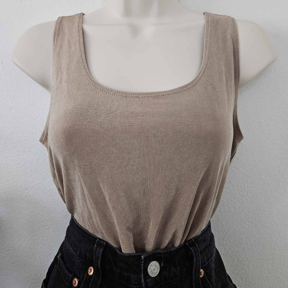slinky beige tan 90s y2k grunge cottage boho hippie indie urban boho tank top